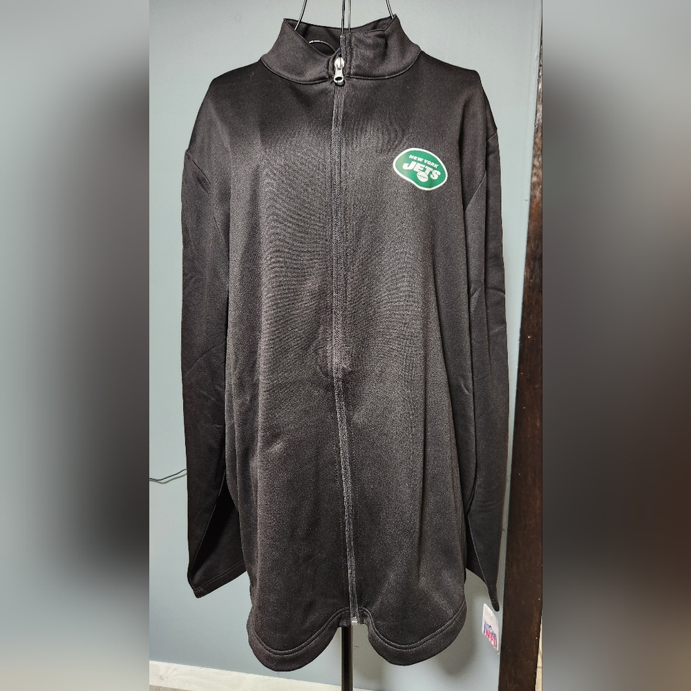 Mens Xl Black New York Jets Zip-Up Jacket. NWT